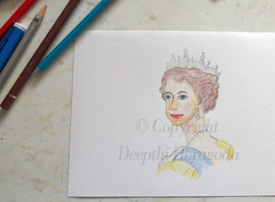 Illustration of Queen Elizabeth II - work in progress