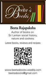 Website name card with QR code for Sri Lankan author Beeta Rajapaksha