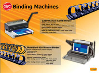 Interactive whiteboard slide design for GBC Binding Machines.