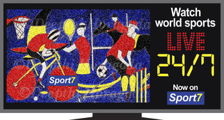 Conceptual billboard design for a new 24 hour TV channel telecasting international sports
