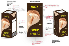 Package design details of Ma's own brand ready-to-drink mushroom soup