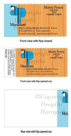 Business card design concept for men’s wear shop partner