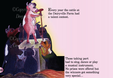 Image of a page from the children’s storybook The Cow Who Forgot To Jump and other stories by Deepthi Horagoda
