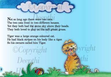 Image of a page from the children’s storybook The Cat Who Didn’t Like His Socks and other stories by Deepthi Horagoda 