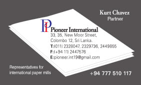 Business card design for Partner of Pioneer International