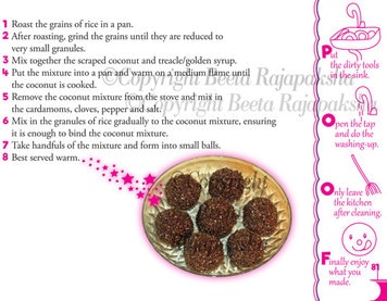 instructions page of a recipe from sri lankan cooking magic for kids by beeta rajapaksha
